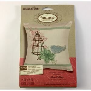 Birdcage Pillow Cover - Embroidery Kit # 72-73569 By Dimensions Crafts